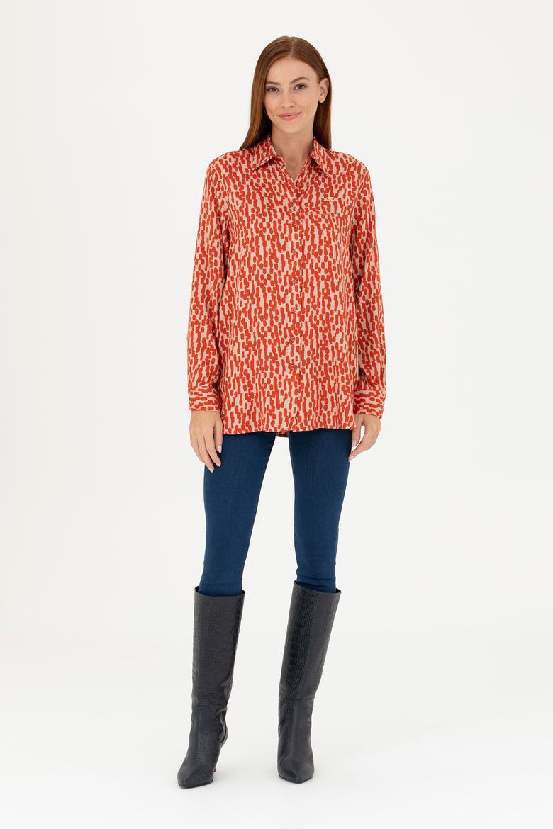 Kadın Kiremit Uzun Kollu Gömlek - 50271512011