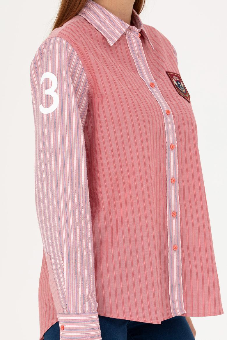 Kadın Kırmızı Uzun Kollu Gömlek - 50271828002