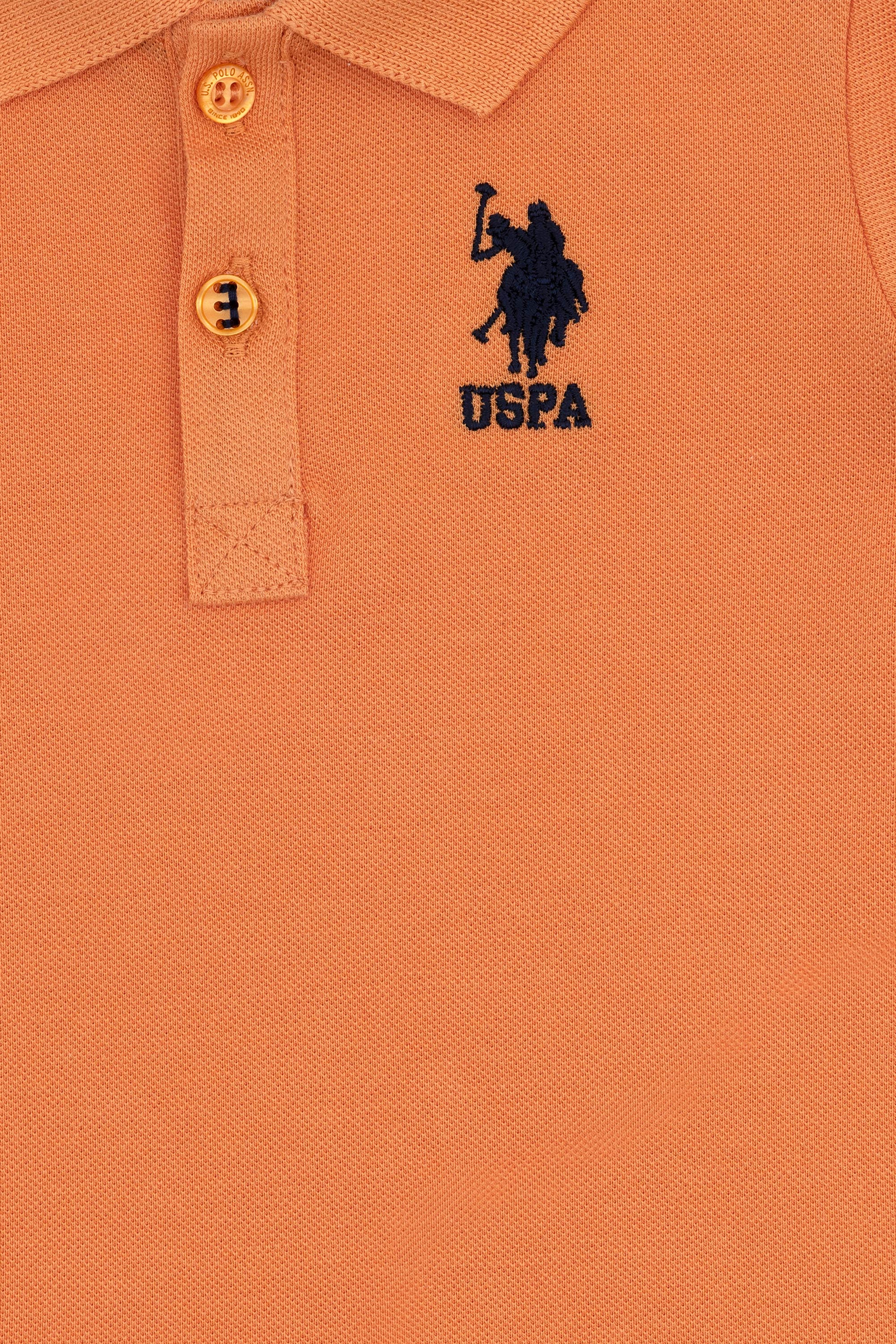 Erkek Bebek Turuncu Basic Polo Yaka Tişört - Image 4