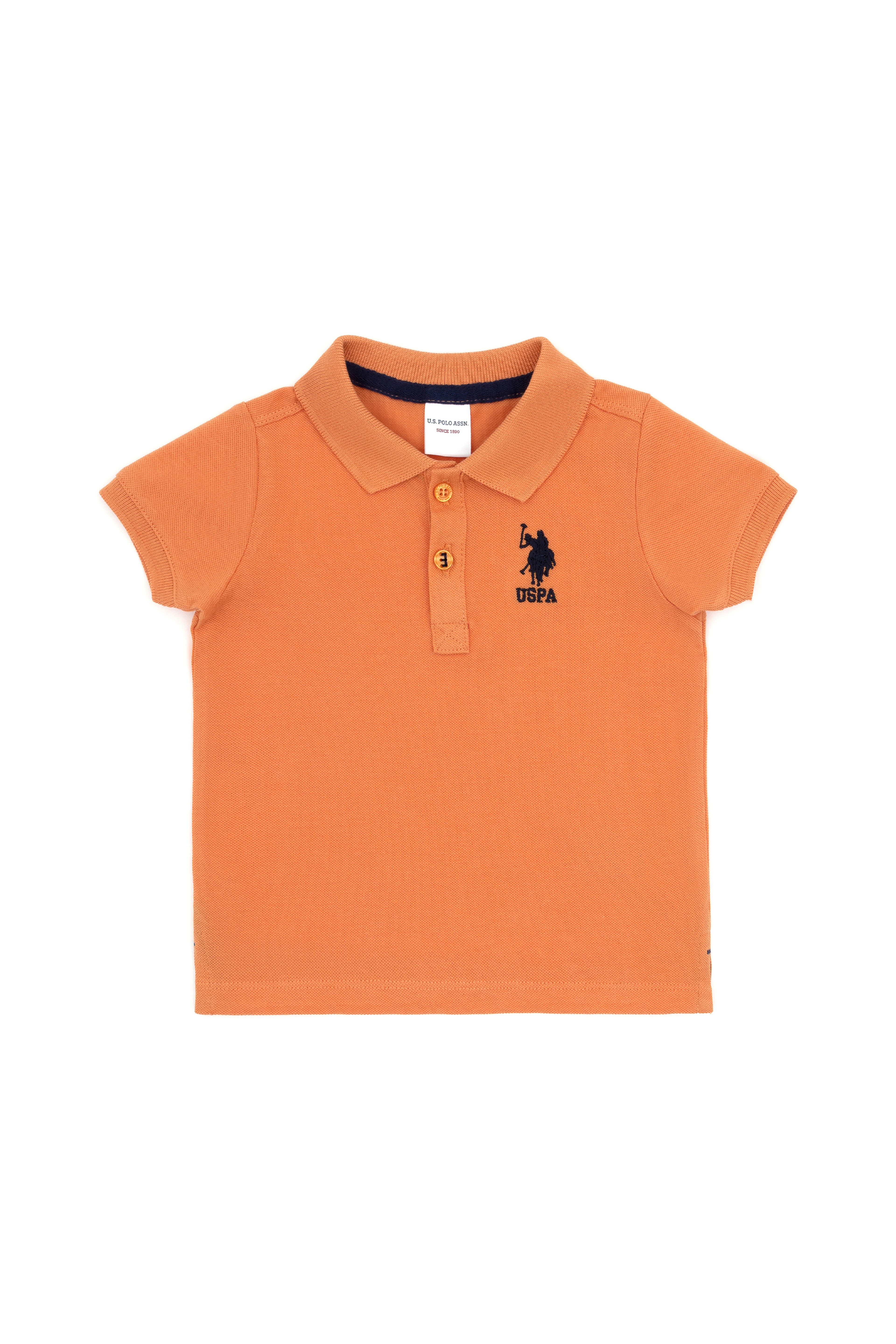 Erkek Bebek Turuncu Basic Polo Yaka Tişört - Image 2