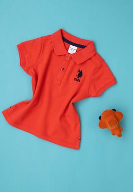 Erkek Bebek Kırmızı Basic Polo Yaka Tişört - 50265996172