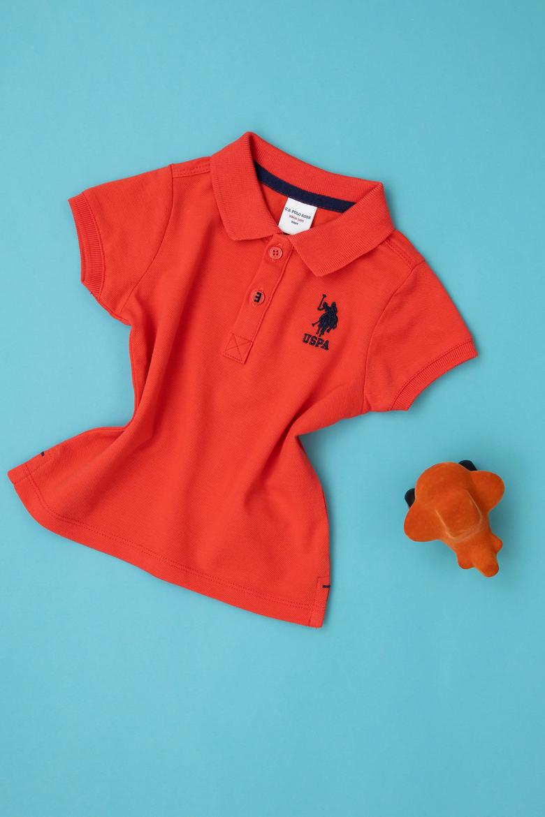 Erkek Bebek Kırmızı Basic Polo Yaka Tişört