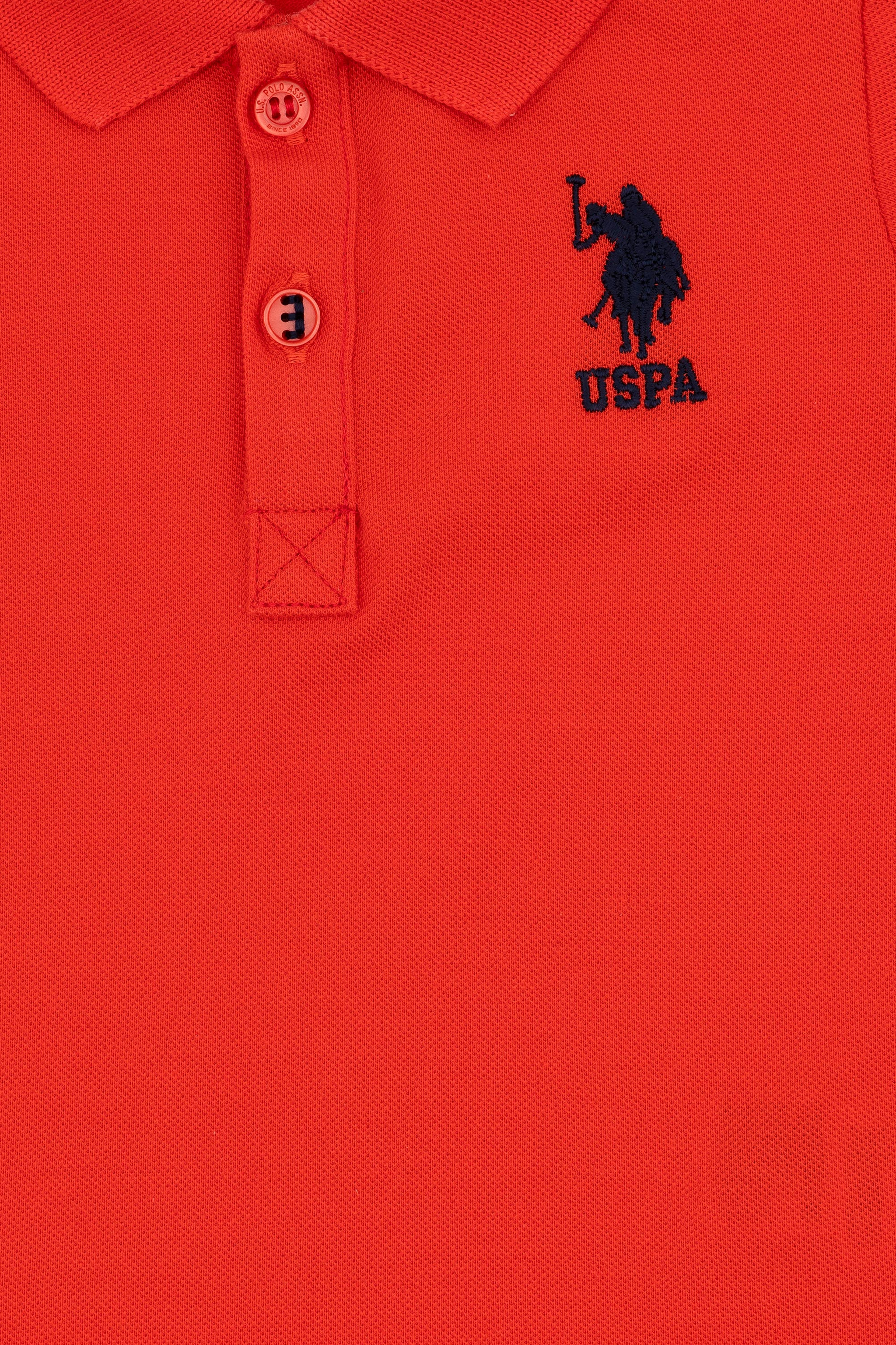 Erkek Bebek Kırmızı Basic Polo Yaka Tişört - Image 4