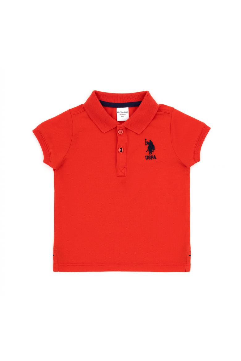 Erkek Bebek Kırmızı Basic Polo Yaka Tişört - 50265996172