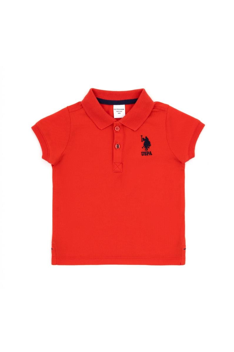 Erkek Bebek Kırmızı Basic Polo Yaka Tişört