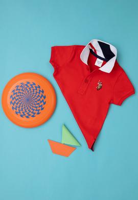 Erkek Bebek Kırmızı Basic Polo Yaka Tişört - 50266003078