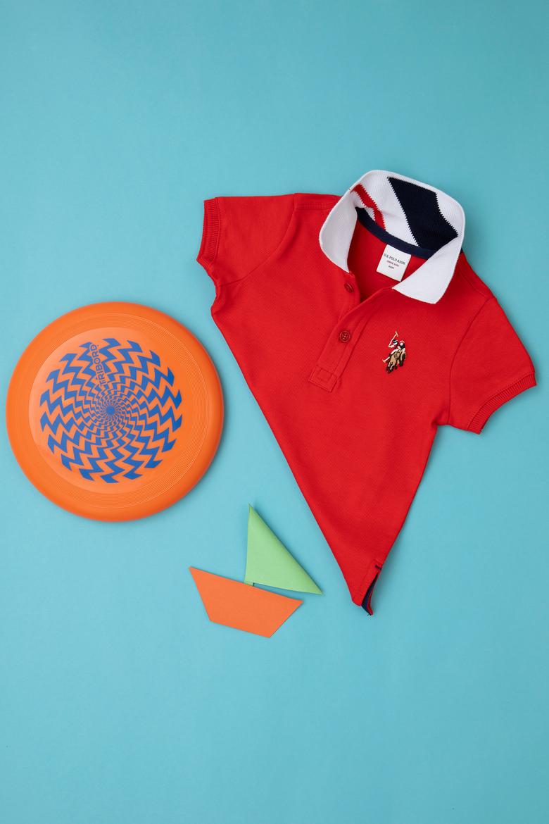 Erkek Bebek Kırmızı Basic Polo Yaka Tişört