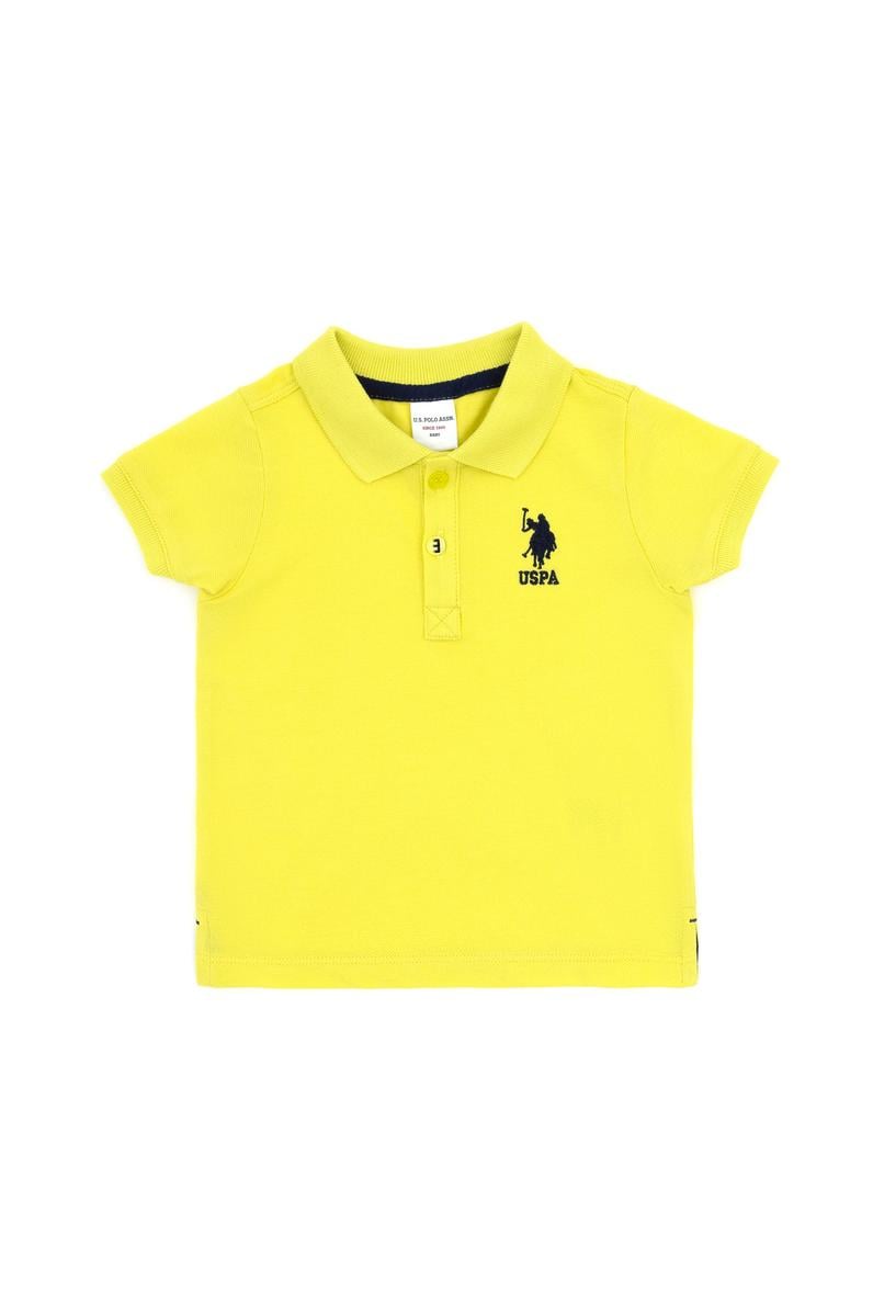 Erkek Bebek Neon Sarı Basic Polo Yaka Tişört