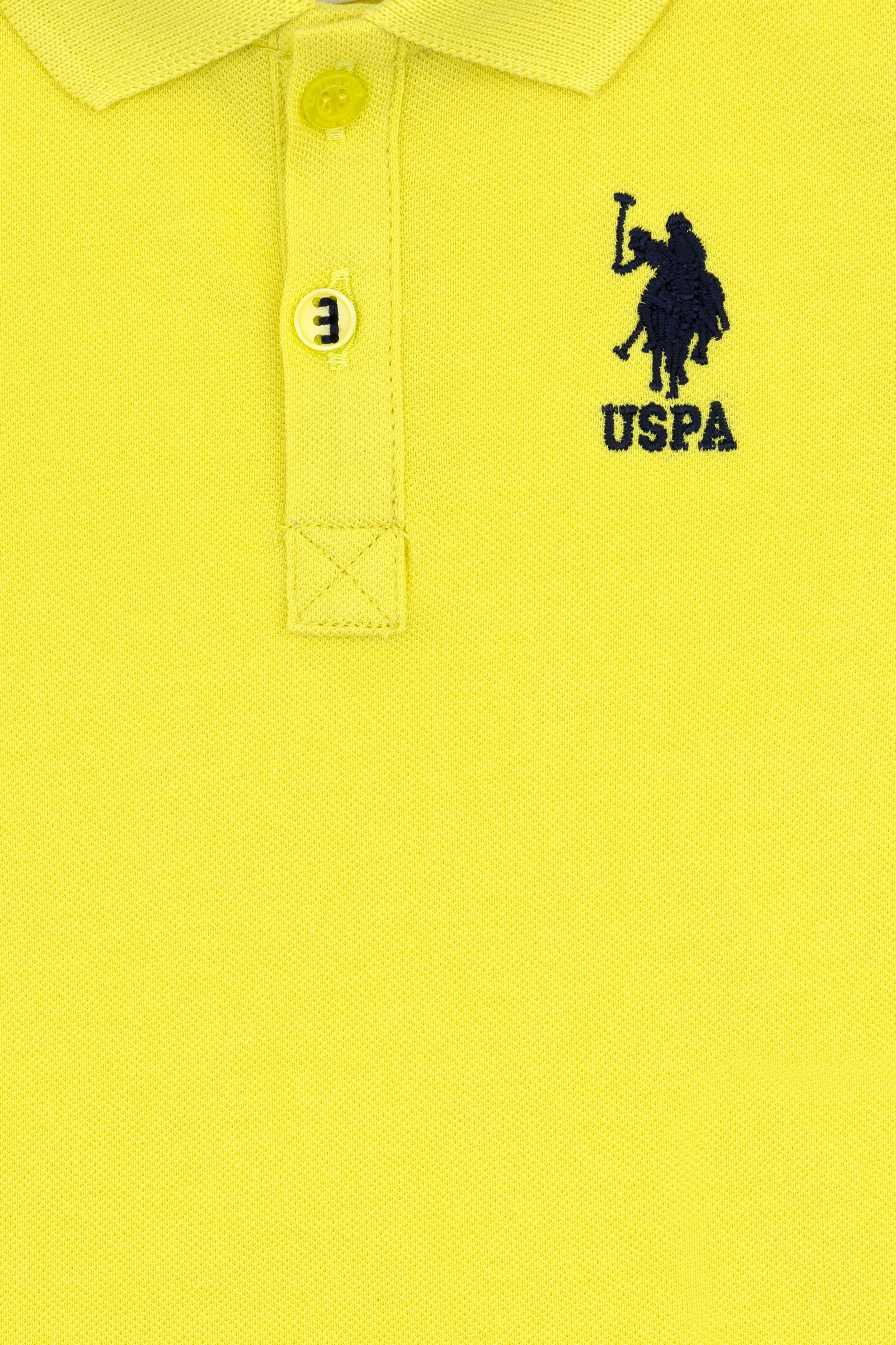 Erkek Bebek Neon Sarı Basic Polo Yaka Tişört - Image 4