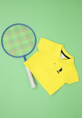 Erkek Bebek Neon Sarı Basic Polo Yaka Tişört - 50265996192