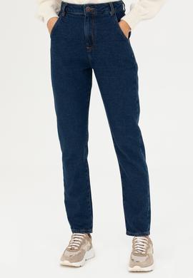 Kadın Koyu Mavi Mom Hight Waist Fit Jean Pantolon - 50272850002