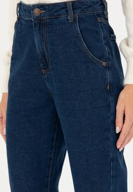 Kadın Koyu Mavi Mom Hight Waist Fit Jean Pantolon - 50272850002