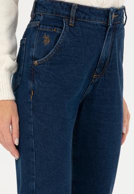Kadın Koyu Mavi Mom Hight Waist Fit Jean Pantolon - 50272850002