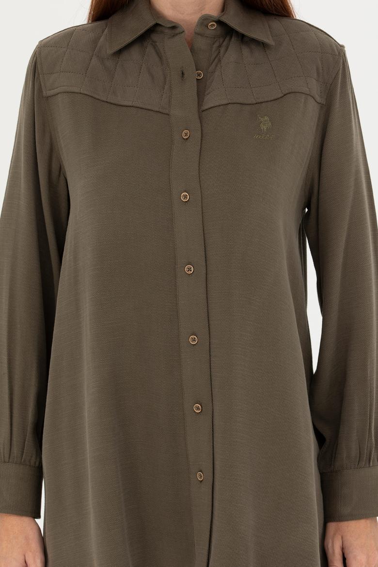 Kadın Haki Uzun Kollu Gömlek - 50271426012