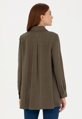 Kadın Haki Uzun Kollu Gömlek - 50271426012