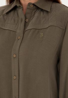 Kadın Haki Uzun Kollu Gömlek - 50271426012