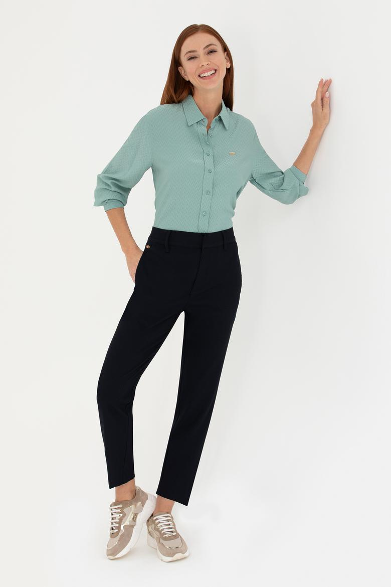 Kadın Mint Uzun Kollu Gömlek - 50272838039