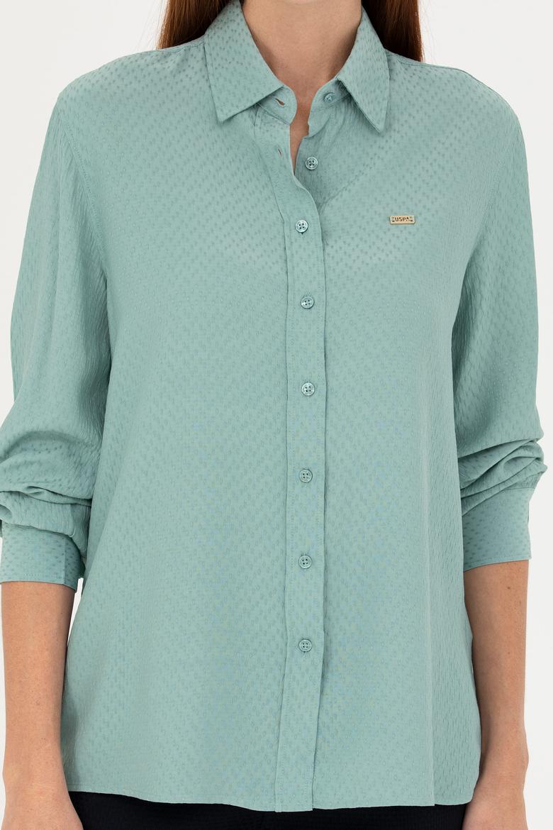 Kadın Mint Uzun Kollu Gömlek - 50272838039