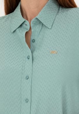 Kadın Mint Uzun Kollu Gömlek - 50272838039