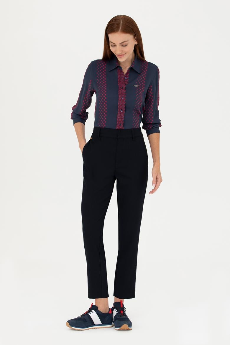 Kadın Lacivert Uzun Kollu Gömlek - 50271645003