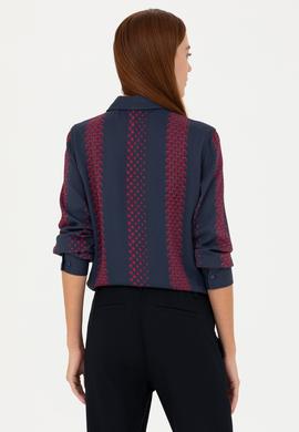 Kadın Lacivert Uzun Kollu Gömlek - 50271645003