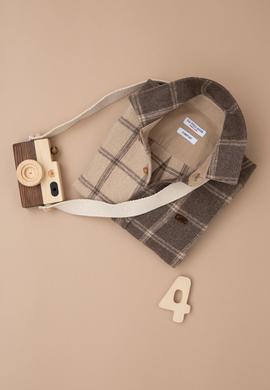 Erkek Çocuk Açık Haki Uzun Kollu Gömlek - 50272427019