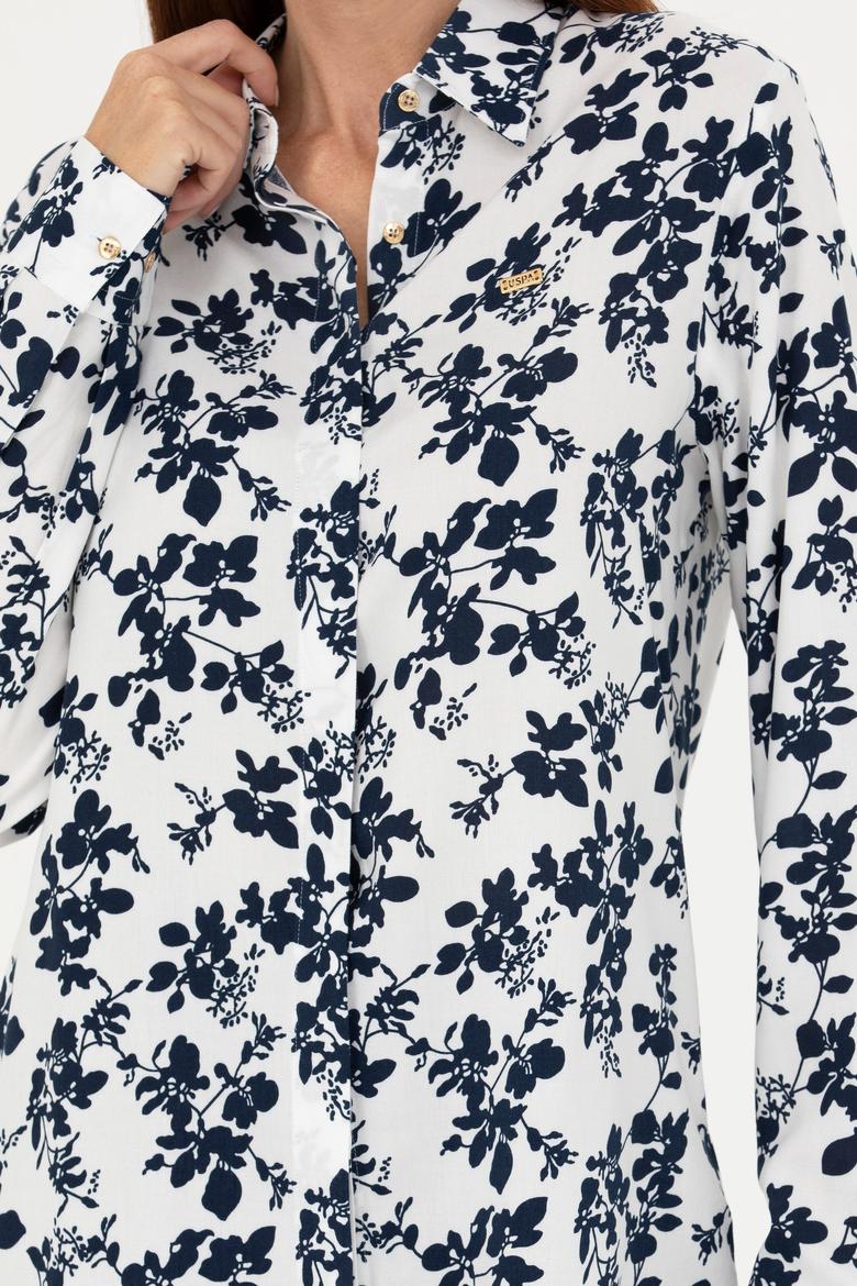 Kadın Lacivert Uzun Kollu Gömlek - 50279866026