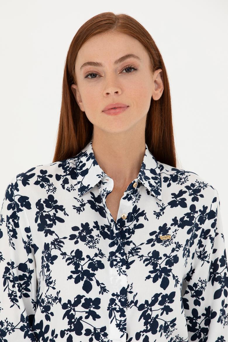 Kadın Lacivert Uzun Kollu Gömlek - 50279866026