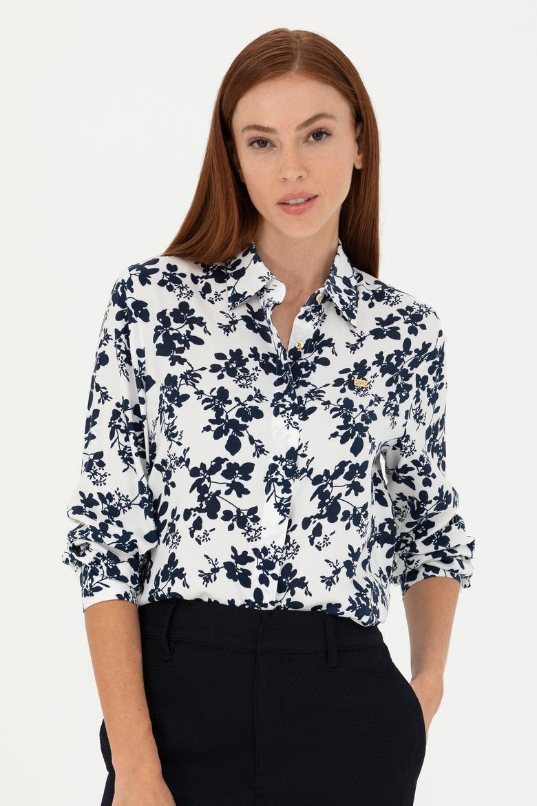 Kadın Lacivert Uzun Kollu Gömlek - 50279866026