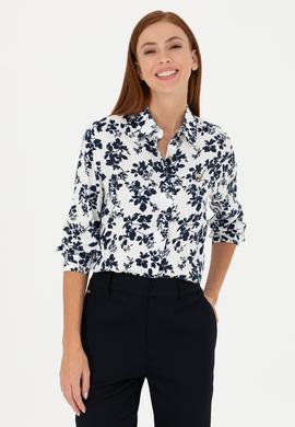 Kadın Lacivert Uzun Kollu Gömlek - 50279866026