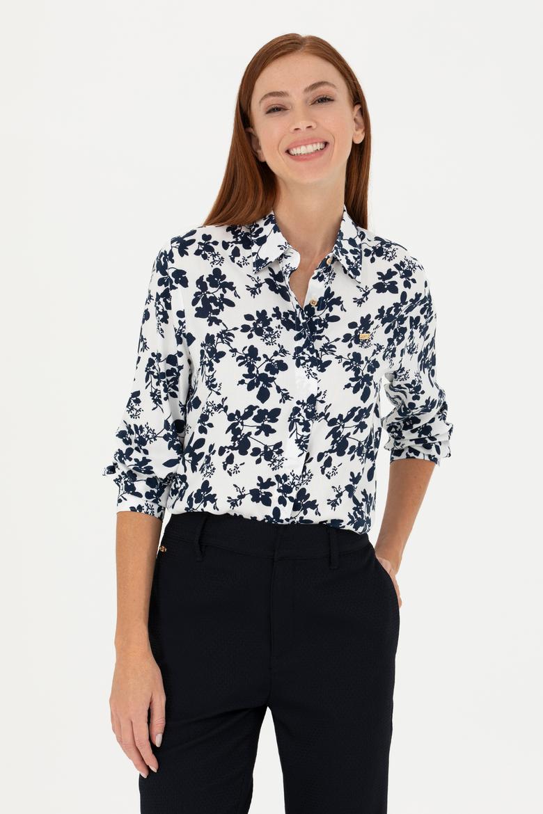 Kadın Lacivert Uzun Kollu Gömlek