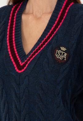 Kadın Lacivert V Yaka Kazak - 50270447008