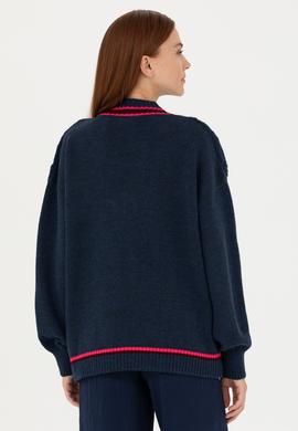 Kadın Lacivert V Yaka Kazak - 50270447008