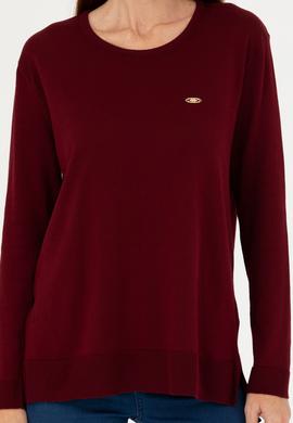 Kadın Bordo Bisiklet Yaka Basic Kazak - 50277309015