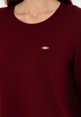 Kadın Bordo Bisiklet Yaka Basic Kazak - 50277309015