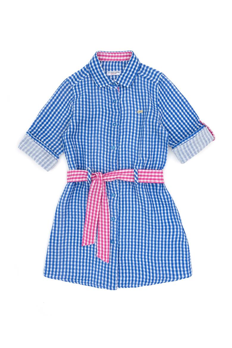 Kız Çocuk Saks Dokuma Elbise - 50262728014