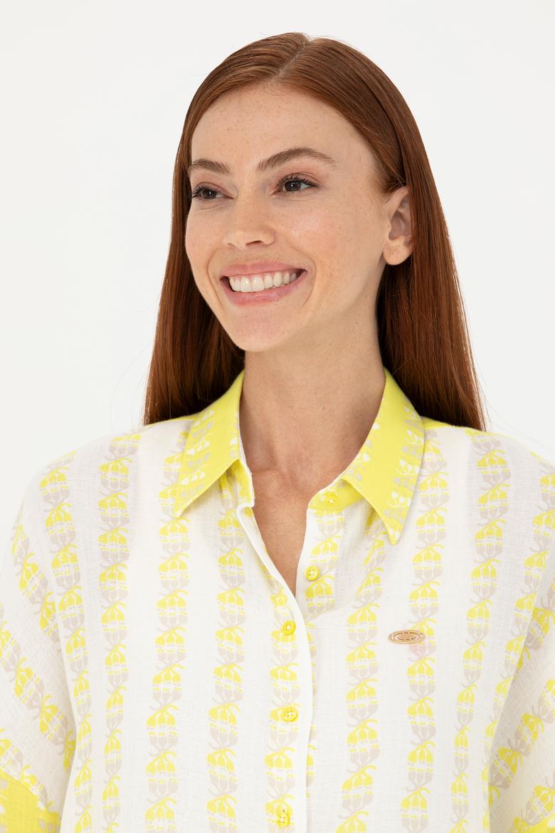 Kadın Neon Sarı Uzun Kollu Gömlek - 50264128013