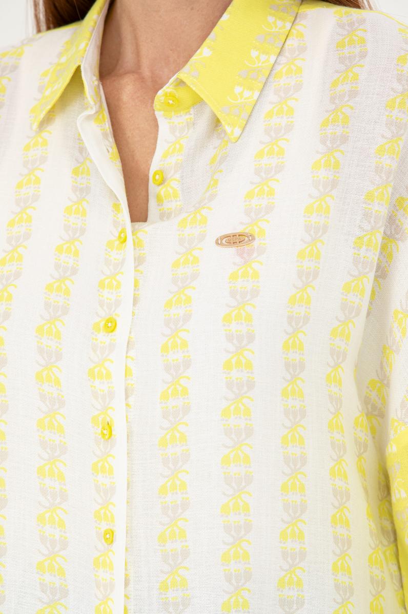 Kadın Neon Sarı Uzun Kollu Gömlek