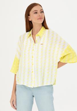 Kadın Neon Sarı Uzun Kollu Gömlek - 50264128013