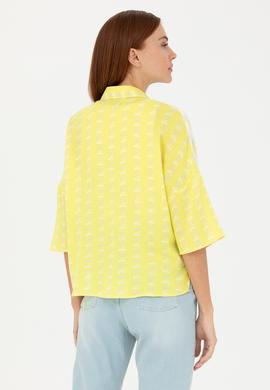 Kadın Neon Sarı Uzun Kollu Gömlek - 50264128013