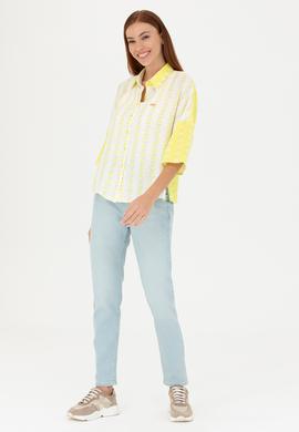 Kadın Neon Sarı Uzun Kollu Gömlek - 50264128013
