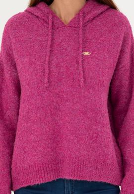 Kadın Menekşe Kapüşonlu Kazak - 50270445020