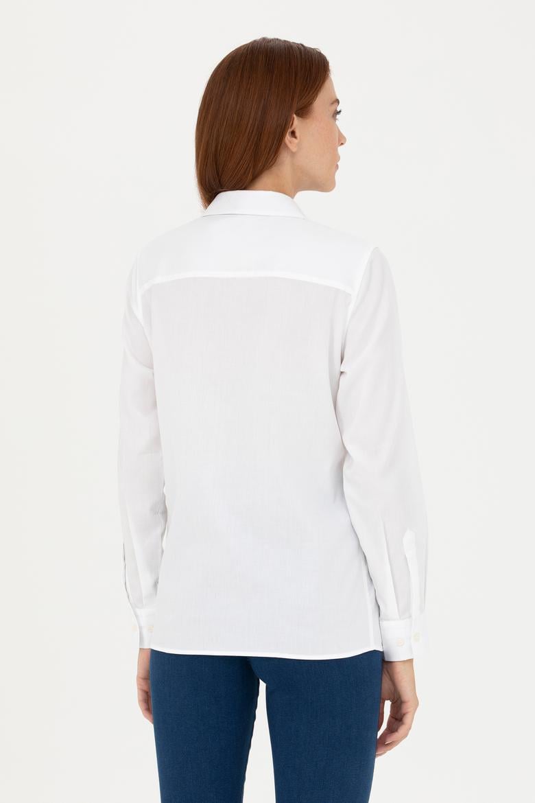 Kadın Beyaz Uzun Kollu Gömlek - 50272190002