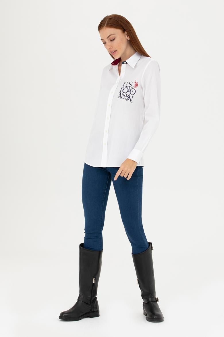 Kadın Beyaz Uzun Kollu Gömlek - 50272190002