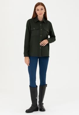 Kadın Haki Uzun Kollu Gömlek - 50271466002