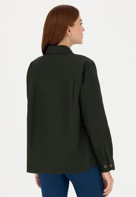 Kadın Haki Uzun Kollu Gömlek - 50271466002