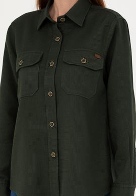 Kadın Haki Uzun Kollu Gömlek - 50271466002