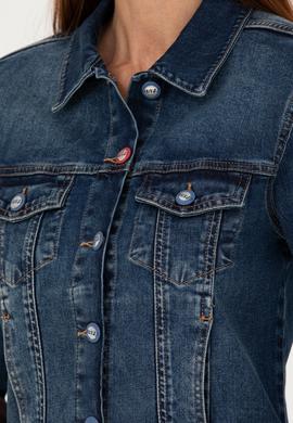 Kadın Koyu Mavi Jean Ceket - 50272260002
