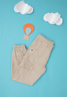 Erkek Çocuk Bej Kanvas Pantolon - 50272376001