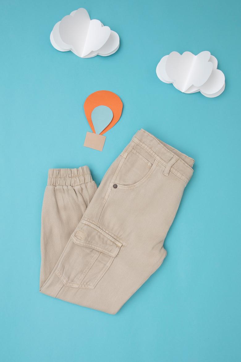 Erkek Çocuk Bej Kanvas Pantolon